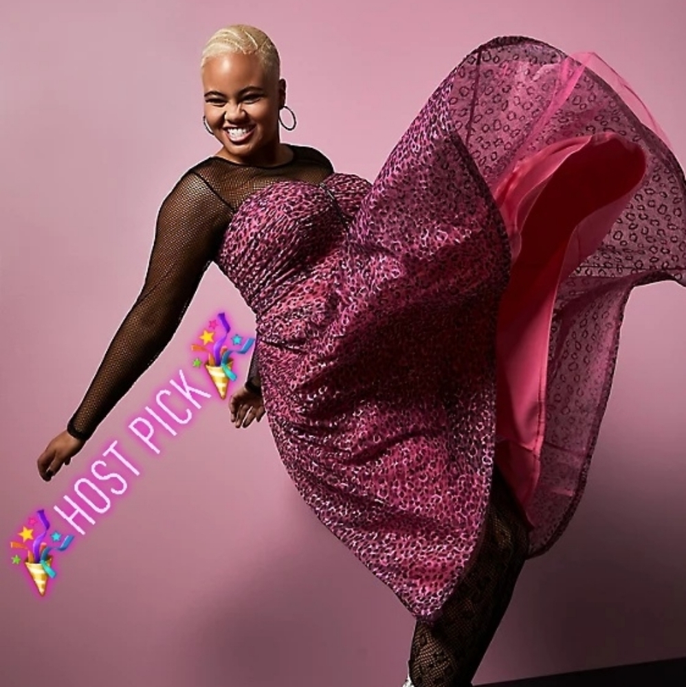 Torrid Betsey Johnson Black & Pink Lace Mesh Dress